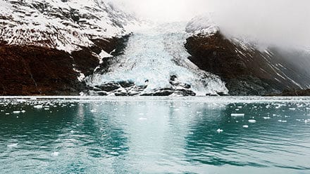 Tidal glacier in the Prince William Sound.