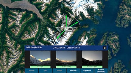 Screenshot of FAA Webcam and Weather tool