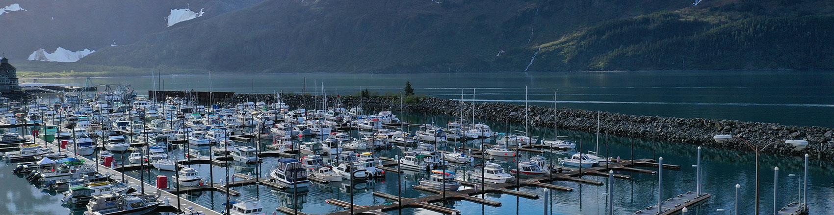 Aerial view of Whitter Harbor.