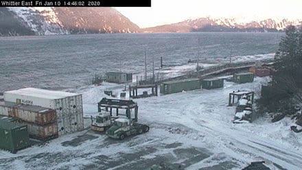 Screenshot of view from Alaska Marine Lines Webcam